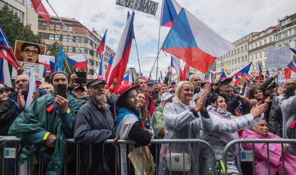 Антиправительственные митинги в Праге, Чехия, 28 сентября 2022