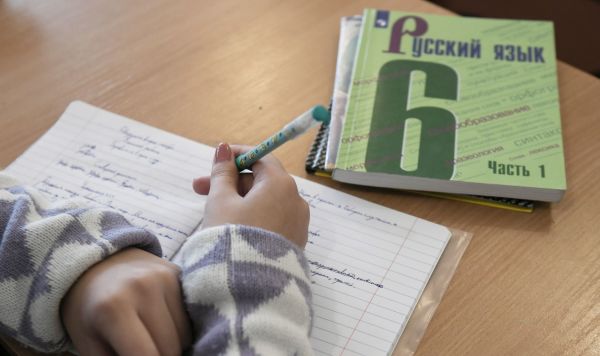 Школьник изучает русский язык Ученик русского языка