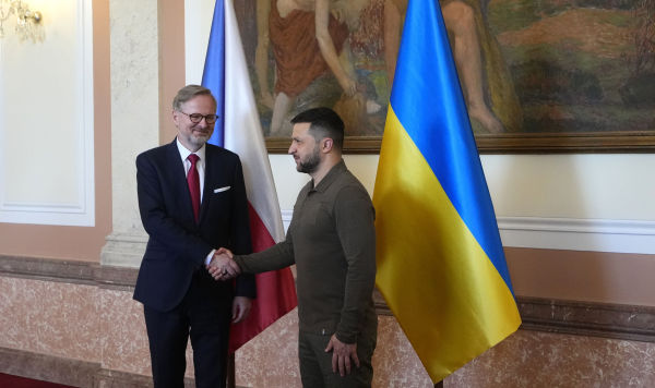 Премьер-министр Чехии Петр Фиала и президент Украины Владимир Зеленский во время встречи в Праге, Чехия, 7 июля 2023 года Премьер-министр Чехии Петр Фиала и президент Украины Владимир Зеленский во время встречи в Праге, Чехия, 7 июля 2023 года