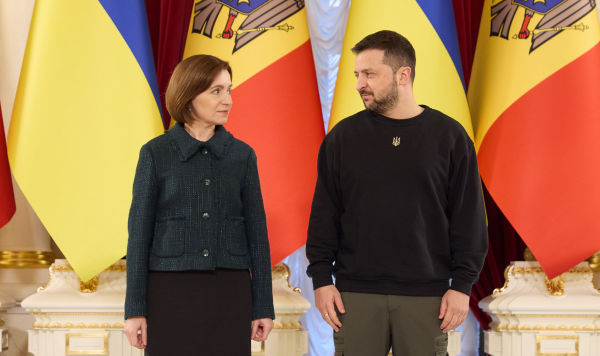 Президент Молдовы Майя Санду и президент Украины Владимир Зеленский во время совместной пресс-конференции в Киеве, Украина, 21 ноября 2023 года