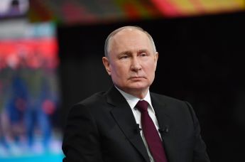 Президент РФ Владимир Путин проводит совместную "прямую линию" с гражданами и большую пресс-конференцию с журналистами в Гостином дворе, Москва, Россия, 14 декабря 2023