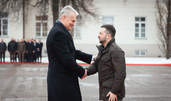 Президент Литвы Гитанас Науседа на встрече с президентом Украины Владимиром Зеленским в Вильнюсе, 10 января 2024