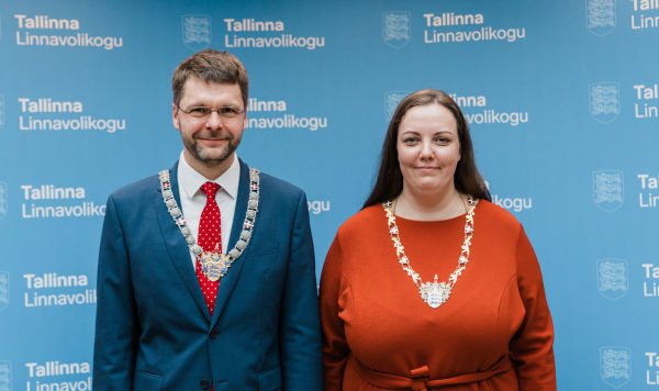 Мэр Таллинна Евгений Оссиновский и председатель совета Марис Сильд, 14 апреля 2024