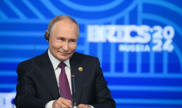 XVI саммит БРИКС. Пресс-конференция президента РФ Владимира Путина Президент РФ Владимир Путин на пресс-конференции в рамках XVI саммита БРИКС в Казани