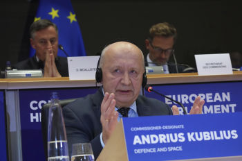 Андрюс Кубилюс на слушаниях в Европарламенте