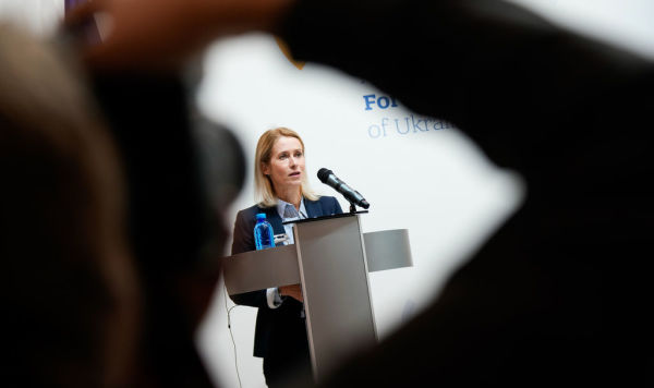 Верховный представитель Европейского Союза по иностранным делам и политике безопасности Кая Каллас на пресс-конференции в Киеве, Украина, 13 октября 2025 года