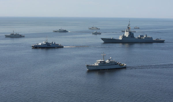 Корабли НАТО в Балтийском море во время учений