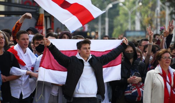 Участники акции протеста в Минске, 1 сентября 2020 Участники акции протеста в Минске, 1 сентября 2020