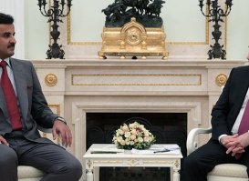 Встреча президента РФ В.Путина с эмиром государства Катар Тамимом бен Хамадом Аль Тани.