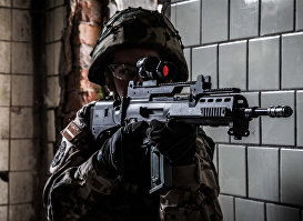 Латвийские военный во время учений НАТО