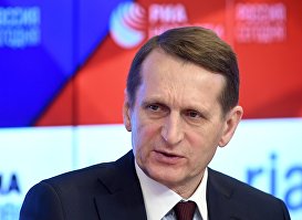 Директор Службы внешней разведки (СВР) Сергей Нарышкин во время заседания рабочей группы по подготовке к 75-летию освобождения Восточной Европы от нацизма