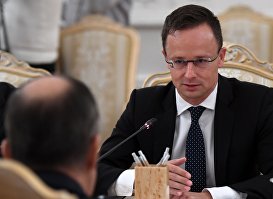 Встреча глав МИД РФ и Венгрии С. Лаврова и П. Сиярто