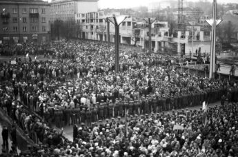 Митинг у Верховного Совета Литвы, январь 1991 года